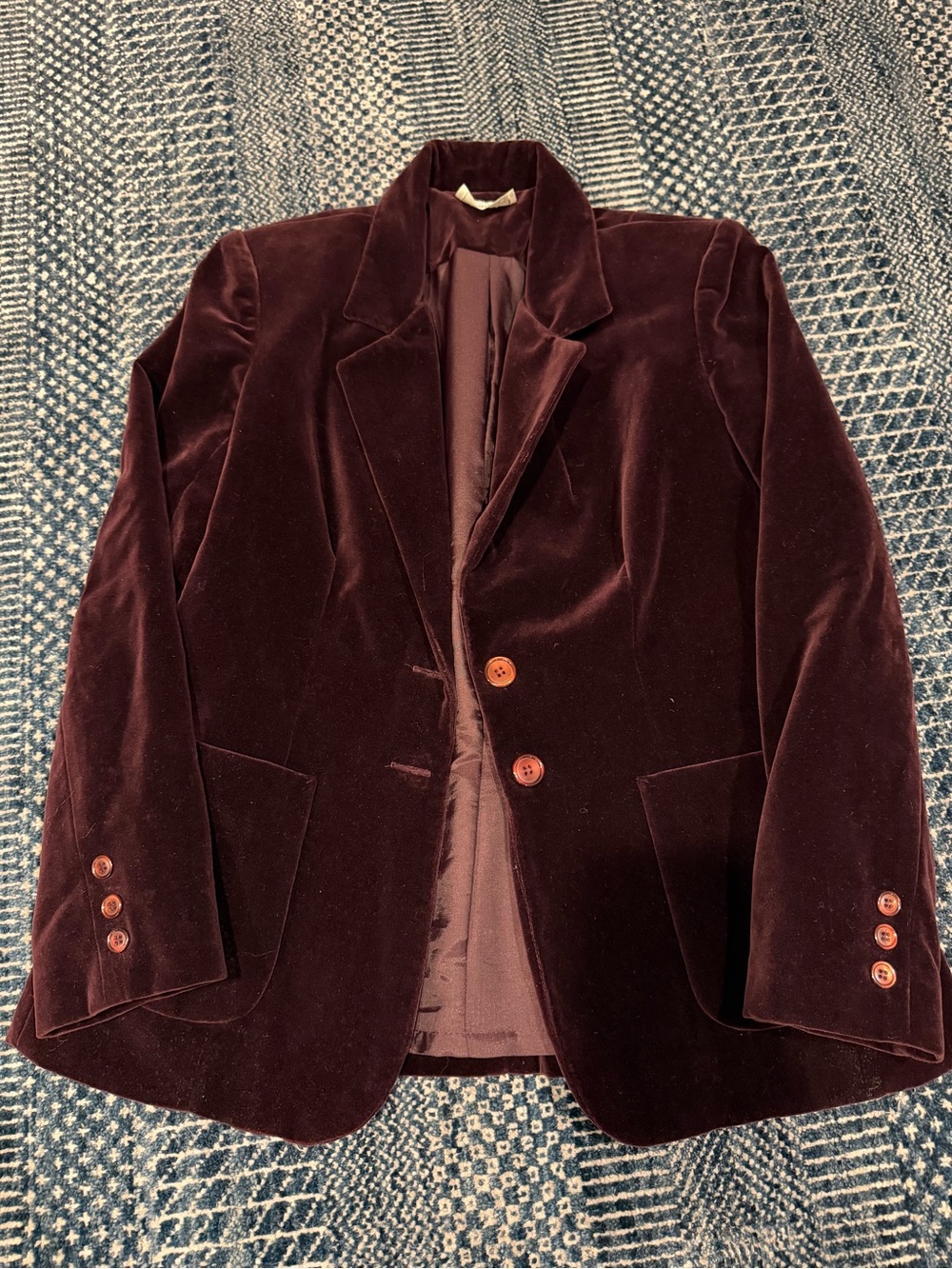 Velvet Blazer Jacket in Deep Purple